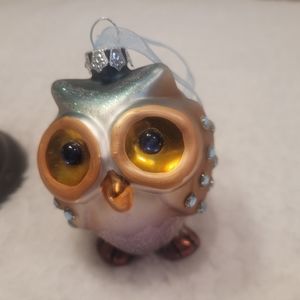North Pole Trading Co Jewled & Glitter Glass Owl